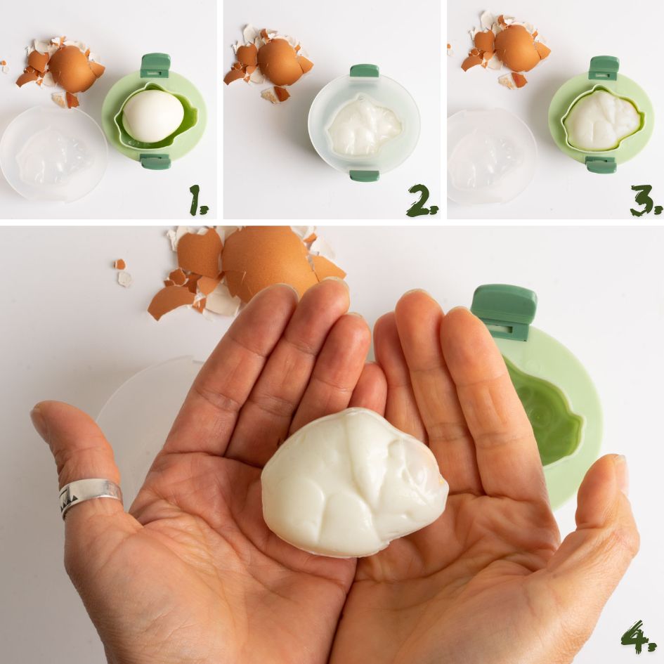 Dino Eierformer für hartgekochte Eier anleitung wie es geht