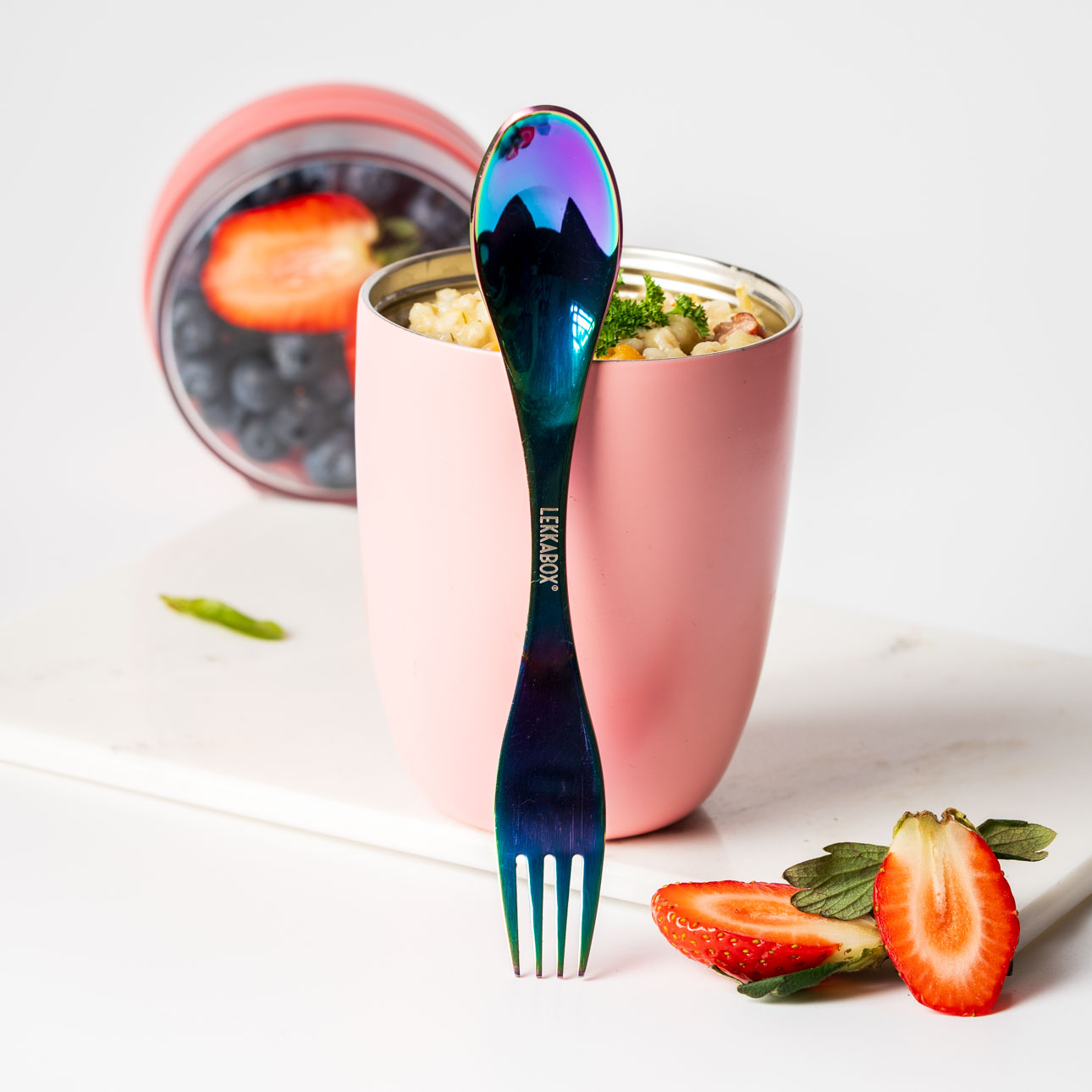 Löffel und Gabel in einem für Lunchbox, Camping & unterwegs - LEKKABOX Spork